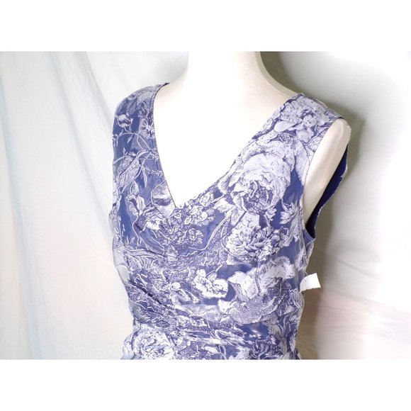 JS COLLECTIONS Maddison Column Shirred Gown Dress Blue 6 NEW - Picture 9 of 16